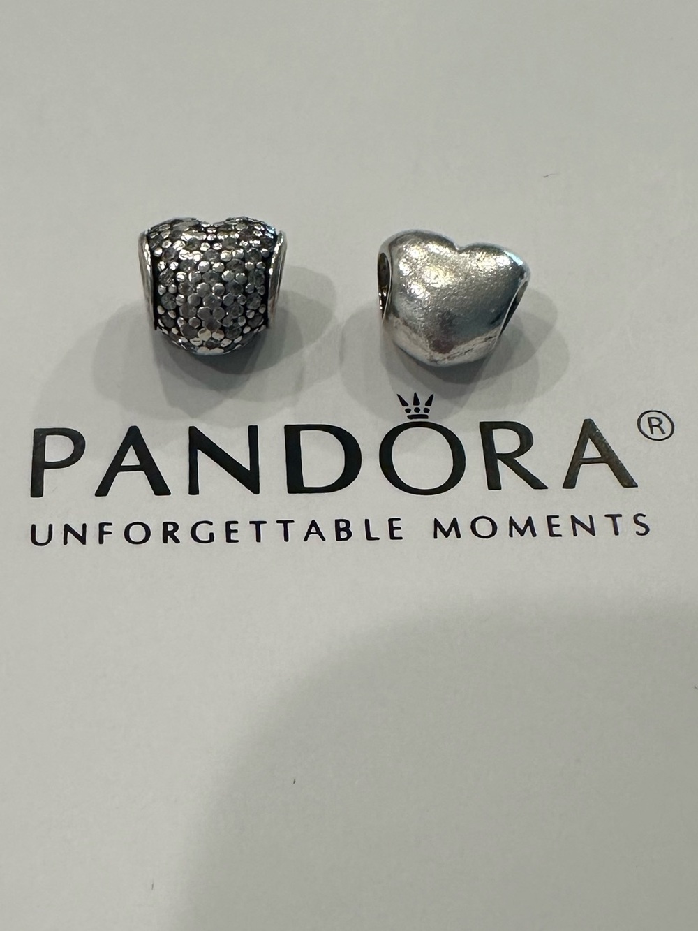 Pandora Sterling Silver Heart Charms Set of 2